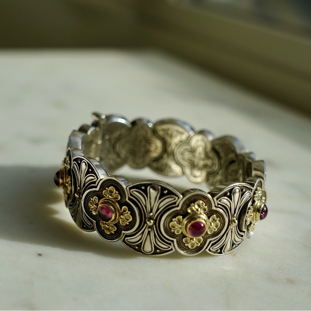 Konstantino Silver and Gold Bracelet with Gemstone Accents